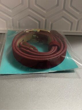 Origami Owl Burgundy/Red Genuine Leather Wrap Bracelet 6-7 1/4”